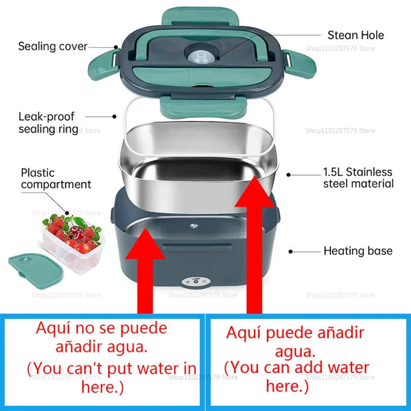 Electric Heated Lunch Box – Portable Self-Heating Food Container