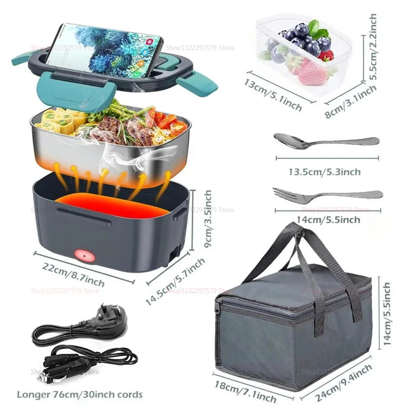 Electric Heated Lunch Box – Portable Self-Heating Food Container