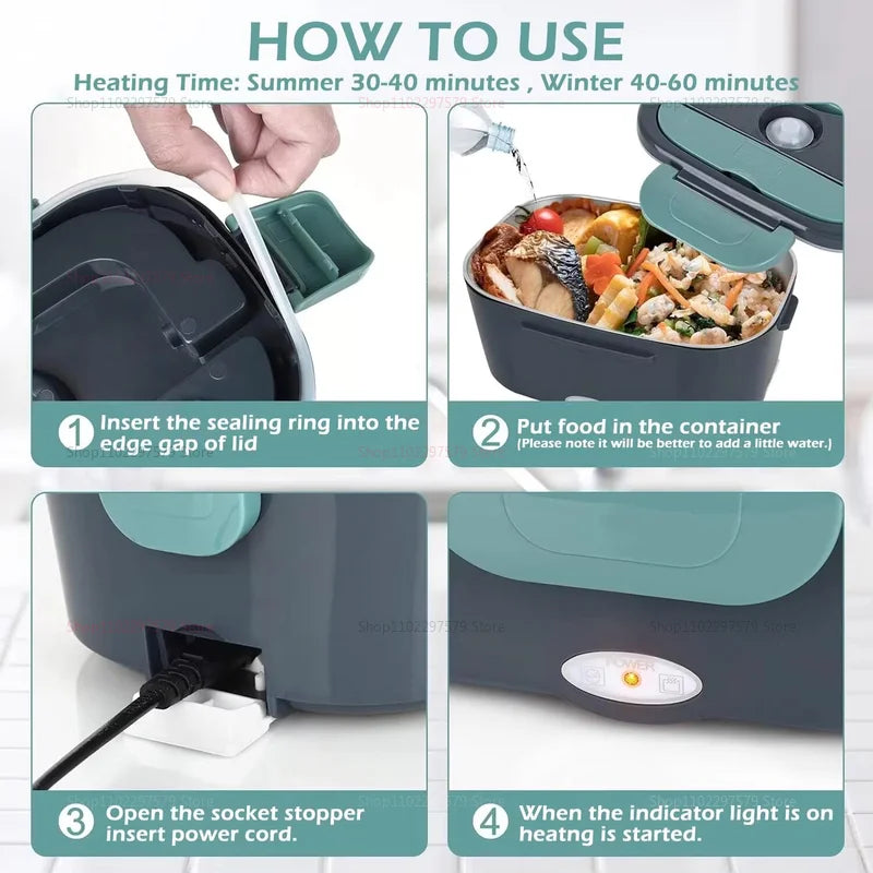 Electric Heated Lunch Box – Portable Self-Heating Food Container