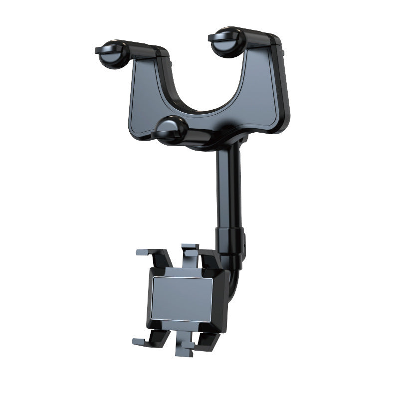 360° Rearview Mirror Phone Holder – Universal Rotatable & Retractable Car Mount